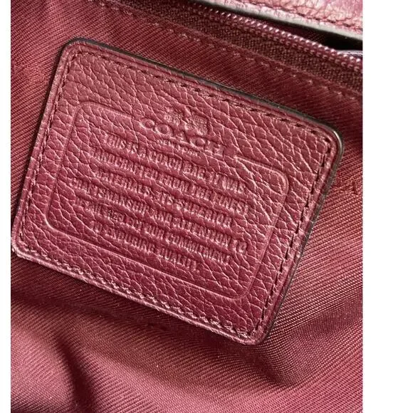Coach Burgundy Pebbled Leather Mercer Satchel